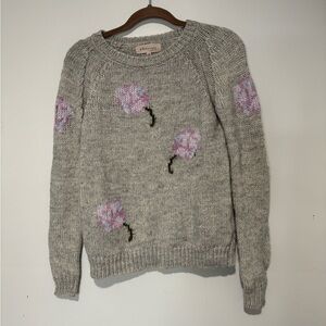 Philosophy Wool Blend Floral Knit Sweater